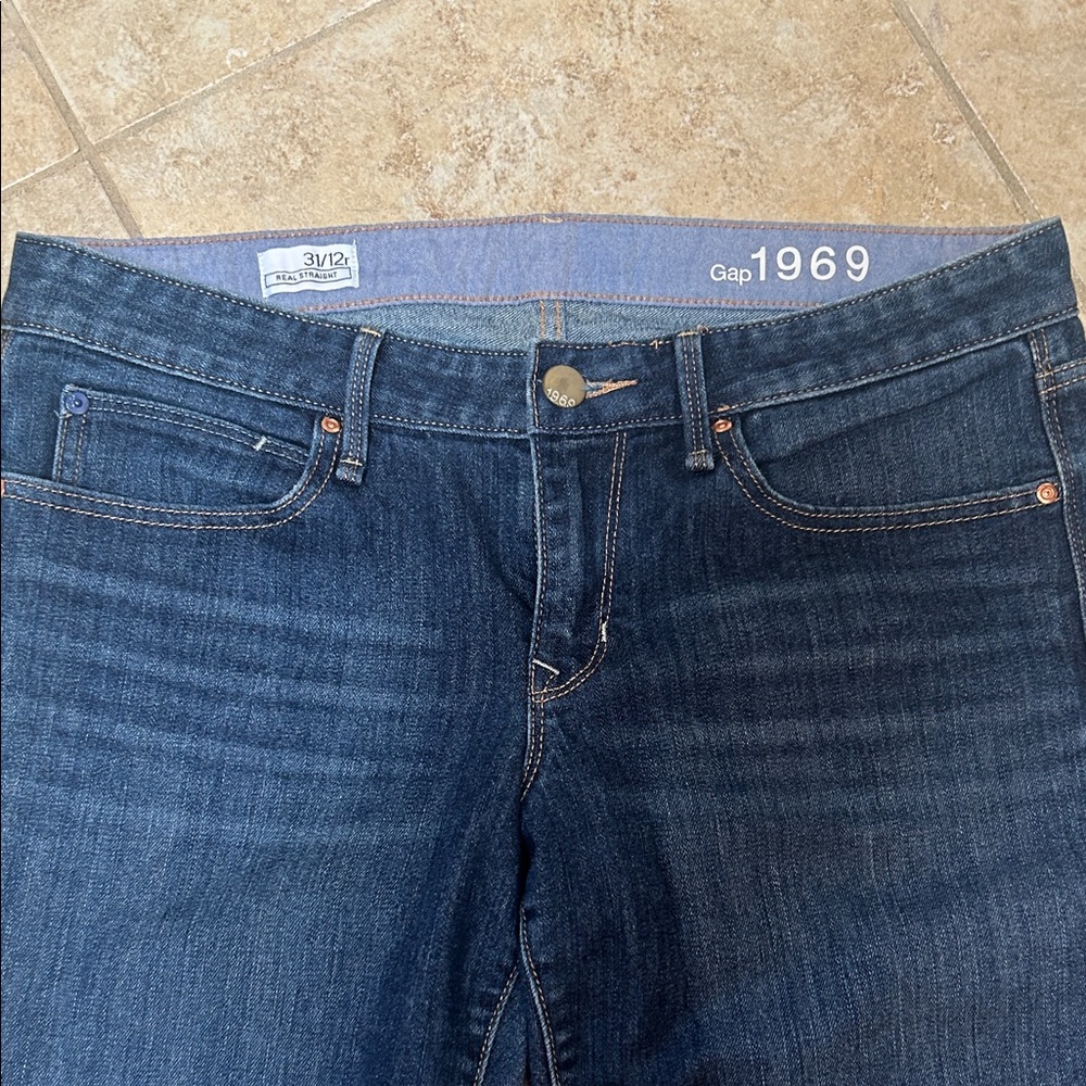 GAP 1969 Women's Straight Leg Jeans - Dark Blue